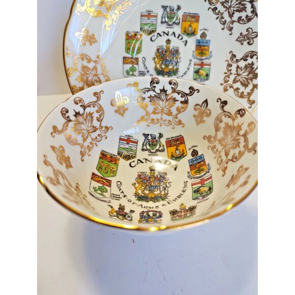 Vintage Paragon Cup & Saucer Canadian Provinces Coats of Arms 1960's  set of 2 - Picture 2 of 12